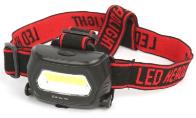 Фонарь ULTRAFLASH LED5359 налобный аккум 5В, черный COB 3Ватт, 3 реж.,пласт.,бокс