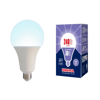 Лампа светодиодная VOLPE LED-A95-30W/6500K/E27/FR/NR картон серия Norma