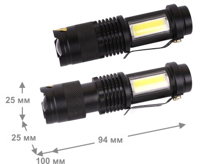 Фонарь CAMELION LED51531 черный LED XPE+COB ZOOM 4 реж 1XLR6 алюм. откр. блистер