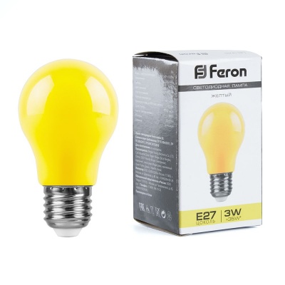 Лампа светодиодная FERON LB-375 3W 230V Е27 желтый для белт лайта A50
