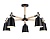 Люстра подвесная Ambrella TR82211/5 BK/LW черный/светлое дерево E27/5 max 40W D780*430