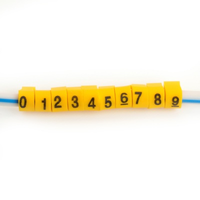 Набор кабель-маркеров "0-9" для провода сеч. до 6мм2, желтый CBMR40-S1 (DIY упак 10 отрез. по 30 шт)