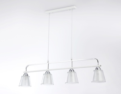 Люстра подвесная Ambrella TR303242/4 WH/CH/CL/FR белый/хром/прозрачный/белый матовый E27*4 max 60W 