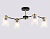 Люстра на штанге AMBRELLA TR303324/4 BK/GD черный/золото E27/4 max60W 650*2 со стеклянными плафонами