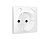 AP1090 Лицевая панель ALFA (Белый глянец) для электрической розетки с/з со шторками 2USB A+A QUANT