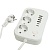 Удлинитель 3-местный c/з 3x1 мм2, 3 м, 250В, 10А, 4USB+2Type-C 2,4А, серия Home, белый STEKKER HM09-