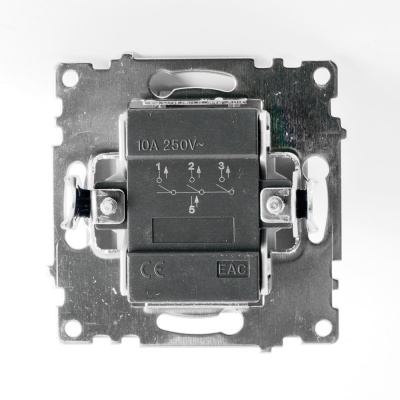 Выключатель (механизм) 3-клавишный, серия Катрин, GLS10-7108-03, серебро