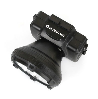 Фонарь ULTRAFLASH LED5364 налобный аккум., черный 0.5В LED 2режима, пластик (1/90)