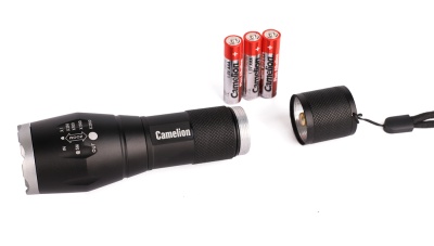 Фонарь CAMELION LED5136 черный LED XML-T6 ZOOM 5 реж 3XLR03 в компл. алюм. откр. блистер