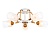 Светильник подвесной Ambrella TR303323/5 WH/GD/CL/FR белый/золото/прозрачный/белый мат. E27*5 max60W