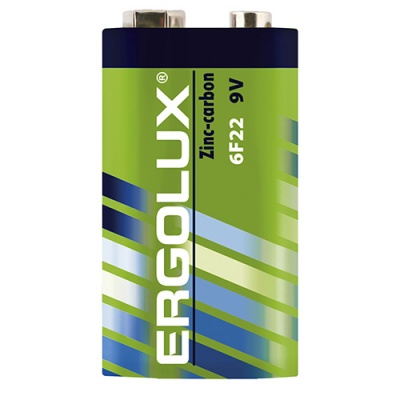 Батарейка Ergolux 6F22 SR1, 9В (1/12/480)