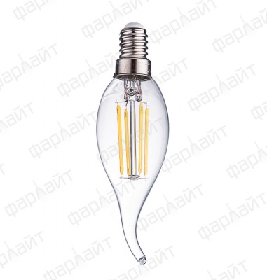 Лампа светодиодная Фарлайт нитиевидная прозрачная свеча на ветру CW35 7Вт 4000К E14 (FAR000030) (50)