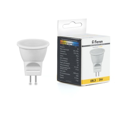 Лампа светодиодная FERON LB-271 6LED/3W 230V G5.3 2700K MR11 (10/200)
