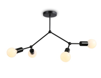 Потолочный светильник в стиле лофт Ambrella TR8033/4 BK черный E27*4 max 40W D670*440