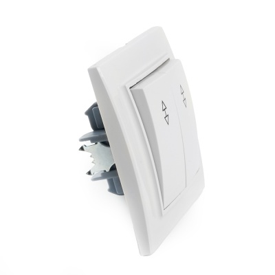 Выключатель (переключатель) электрический 2-клавишный, серия Эрна, PSW10-9005-01, белый