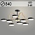 Люстра XI3249/8 BK+FGD черный/золото 144W LED 3000-6000K d840 h330, HN23