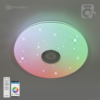 Люстра светодиодная музыкальная ESTARES MUSIC RGB 60W R-APP-390-WHITE/CHROME-220-IP20 