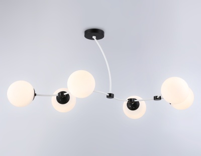 Люстра подвесная Ambrella TR2552/6 WH/BK белый/черный E27/6 max 60W 1160*600*450