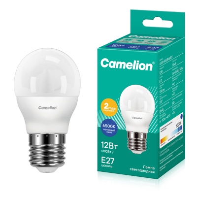 Лампа CAMELION LED12-G45/865/E27 220V 12W ()