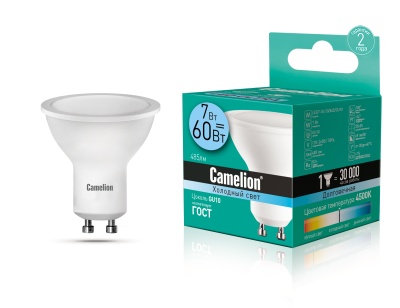 Лампа CAMELION LED7-GU10/845/GU10 220V 7W (1/10/100)