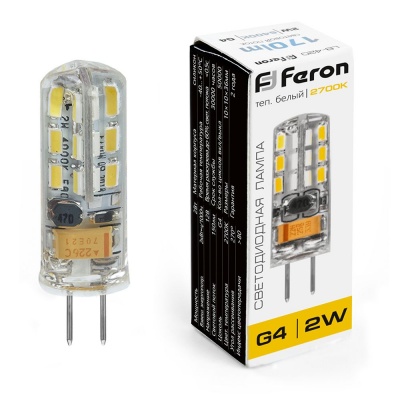 Лампа светодиодная FERON LB-420 2W 12V G4 2700K силикон (1000)