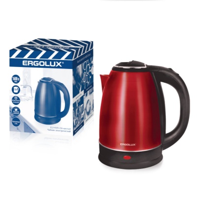 Чайник ERGOLUX ELX-KS05-C04 красный ПРОМО (чайник нерж.сталь, 1.8л, 220-240В, 1600 Вт)