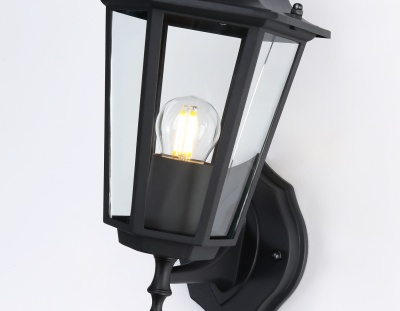 Светильник уличный настенный ST2010 BK/CL черный/прозрачный IP54 E27 max 40W 360*150*210
