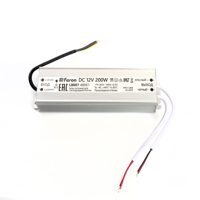 Трансформатор электронный FERON LB007 для светодиодной ленты 200W 12V IP67 (драйвер)
