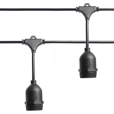 Гирлянда FERON "Белт-лайт" CL50-25-1 230V 50 E27 черный, шаг 50cm, IP 65, 25м +1,5м шнур.