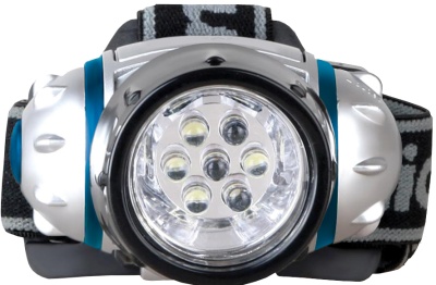 Фонарь CAMELION LED 5310-7F3 налобный, металлик, 7LED, 3 режима, 3хAAA в комплекте (1/6)