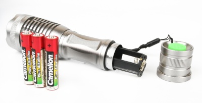 Фонарь CAMELION LED5137 титан LED XML-T6 ZOOM 5 реж 3XLR03 в компл, алюм, откр. блистер