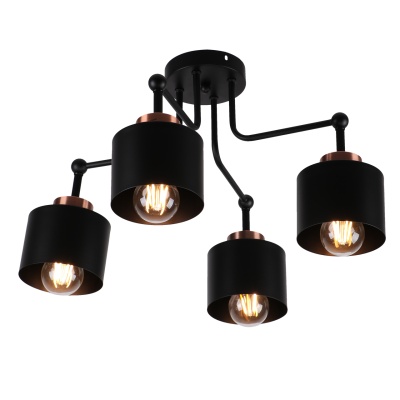 Люстра потолочная ИМИДЖ MD.8828-4-S BK+AB 4*60Вт E27