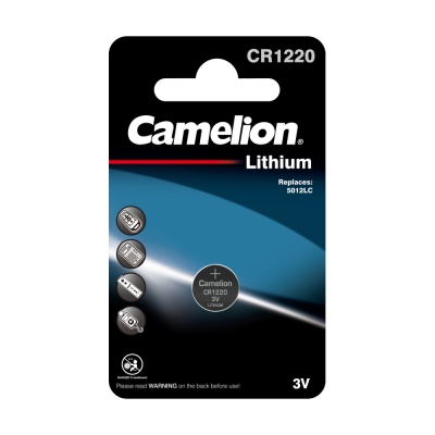 Батарейка CAMELION CR1220 BL-1, 3V литиевая (10/1800)