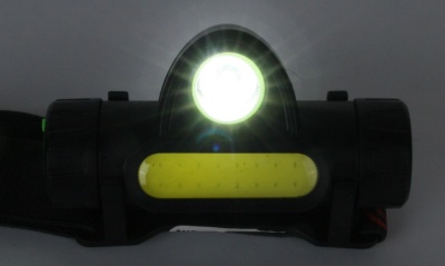 Фонарь ULTRAFLASH E1340 налобный акк 3,7В черный XPE+COB LED, 3 Ватт, 2 реж., магнит, бокс