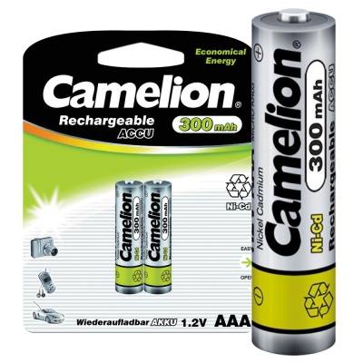 Аккум-р CAMELION AAA-300mAh Ni-Cd BL-2, 1.2B (24/480)