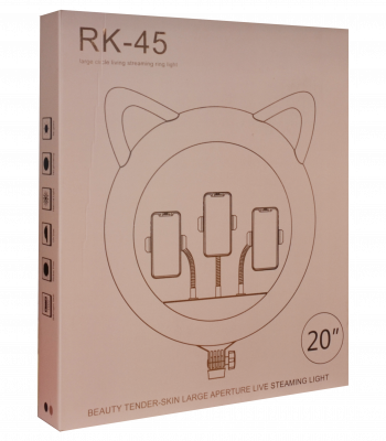 Светильник кольцевой RK-45 20 дюймов, с вилкой + USB + Micro USB