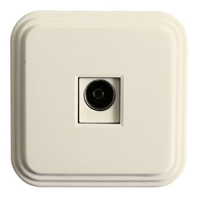 Розетка телевизионная 1-местная, 75 Ом, 5-862МГц,  PST00-20-20, слоновая кость, серия БРЕСТ