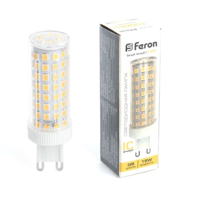 Лампа светодиодная FERON LB-437, (15W) 230V G9 2700K JCD