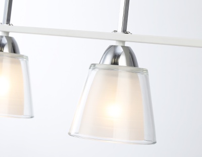 Люстра подвесная Ambrella TR303242/4 WH/CH/CL/FR белый/хром/прозрачный/белый матовый E27*4 max 60W 