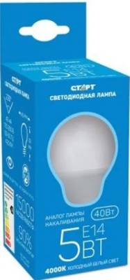 Лампа светодиодная СТАРТ LED Sphere E14 5W 4200K холодный белый (293989)
