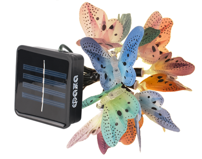 Светильник с солнечной батареей ФАZА SLR-G02  гирлянда бабочки (ЗАМЕНА АКК-РА) (1/12)