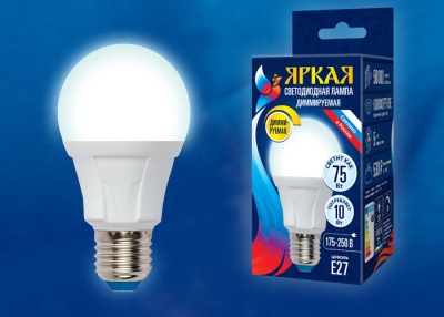 Лампа светодиодная UNIEL LED-A60 10W/4000K/E27/FR/DIM PLP01WH картон