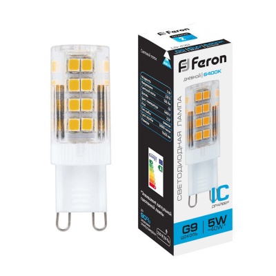 Лампа светодиодная FERON LB-432 5W 230V G9 6400K