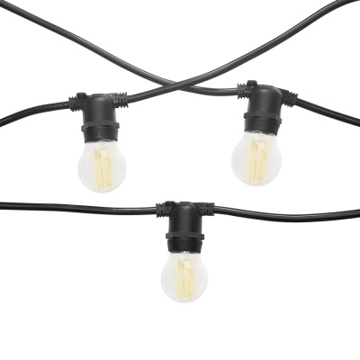 Гирлянда Белт Лайт Gen-Beltlight-20M-40E27-IP65 Black (Шаг 50См/16а/2*1,5mm +1,5m шнур)
