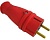 Вилка прямая RPG16-21-441 (В 16-001) с/з, каучук 250В,16A, IP44, красная