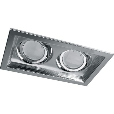 Светильник карданный FERON DLT202 2x50W хром MR16 G5.3