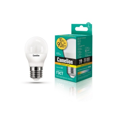 Лампа CAMELION LED10-G45/830/E27 220V 10W ()