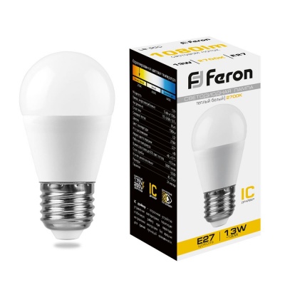 Лампа светодиодная FERON LB-950 13W 230V E27 2700K G45