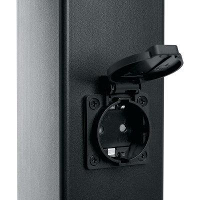 Светильник FERON DH0206 230V без лампы E27, 80*80*450мм, черный, с розеткой (столб)