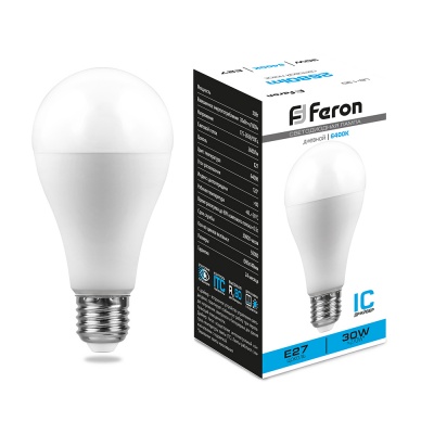 Лампа светодиодная FERON LB-130, (30W) 230V E27 6400K A80